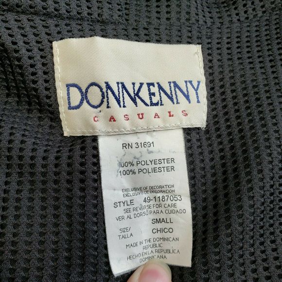 VTG DONNKENNY Lightweight Hooded Jacket Black Sz S - Picture 4 of 7